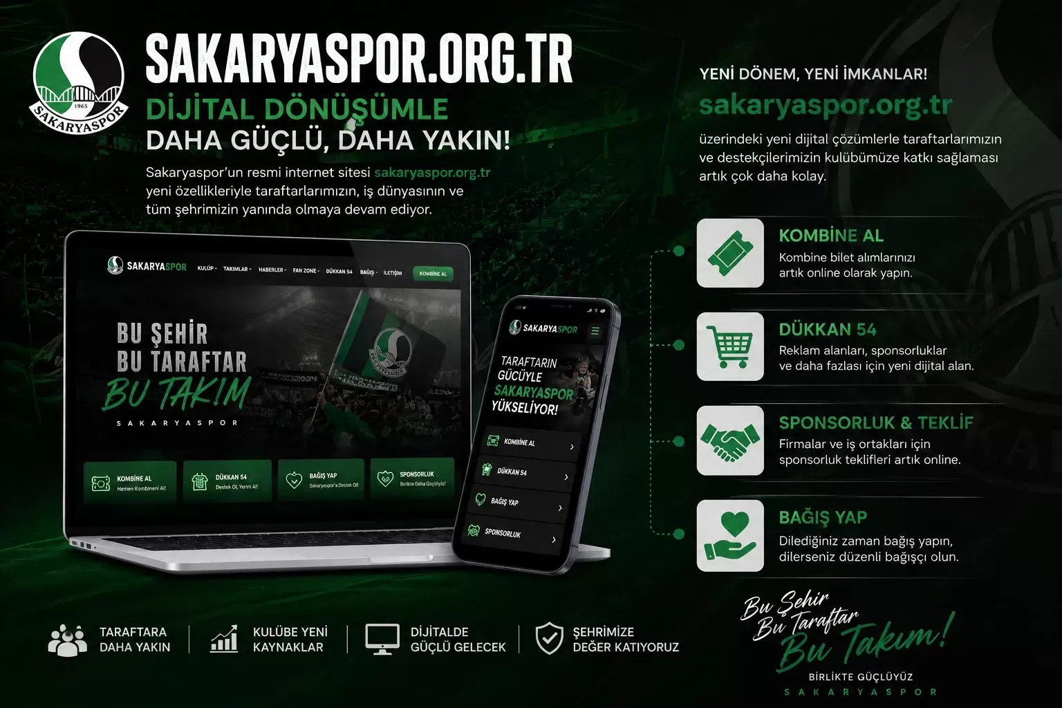 Sakaryaspor'a destek olmak artık çok daha kolay!