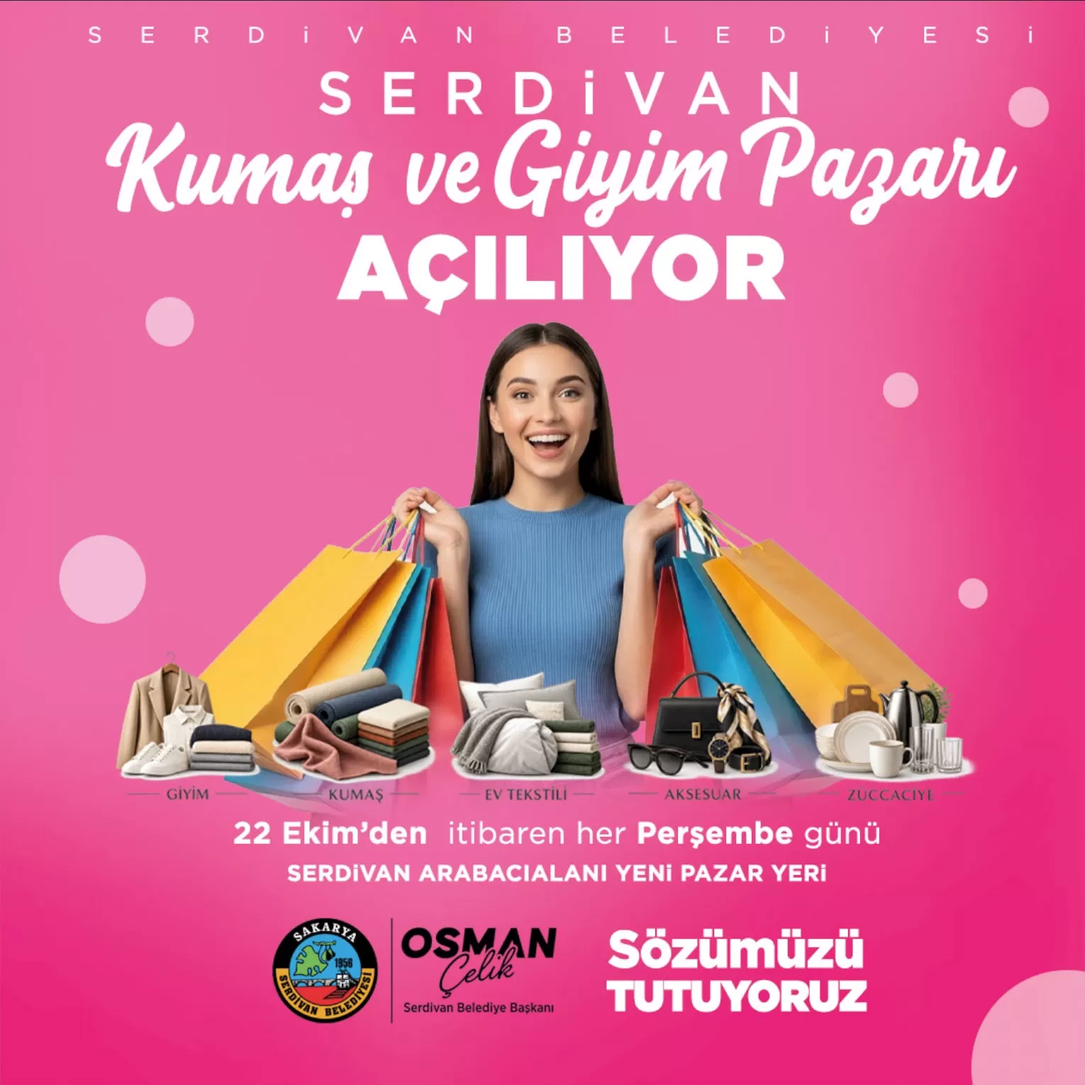 Serdivan’da Alışverişe İki Yeni Pazar Geliyor